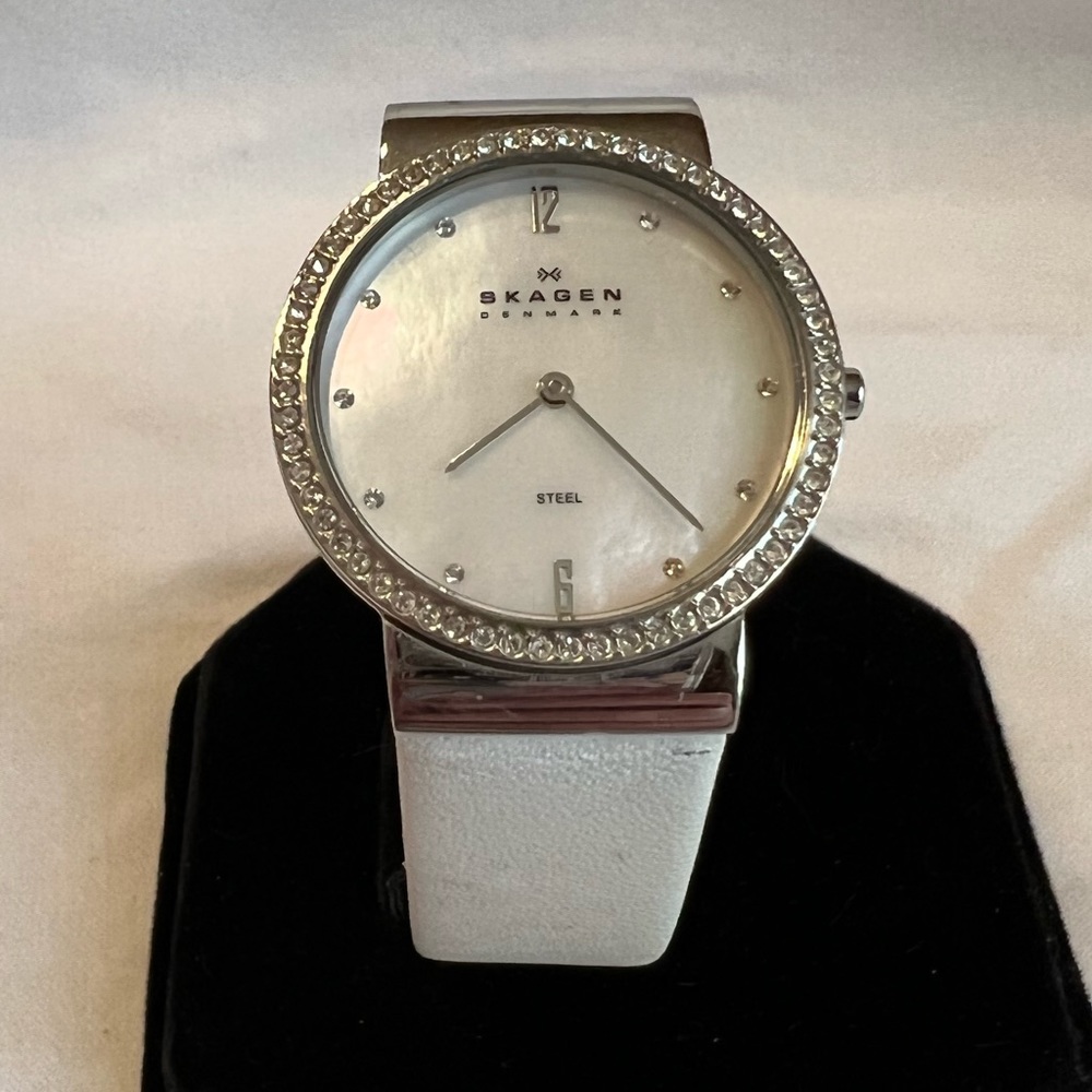 Skagen Mother of Pearl Swarovski Crystal Watch